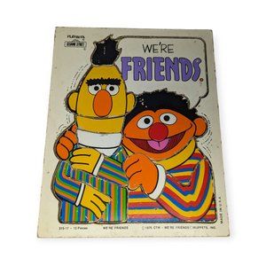 Vintage 1976 Playskool Sesame Street We're Friends Bert & Ernie 13 Piece Puzzle